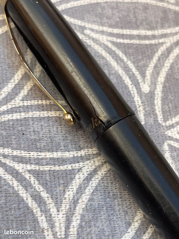 Stylo Plume Creeks Noir - Fonctionne Avec Cartouches - Plastique - Neuf Sans Emballage D'Origine