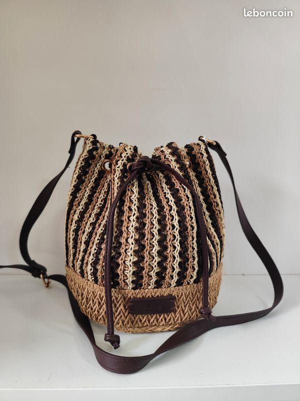 Sac à main bandoulière bourse en paille (image 1)
