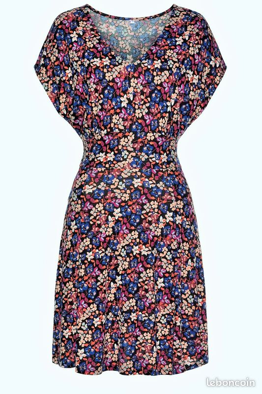 NEUVE BELLE ROBE MULTICOLORE A FLEURS ★★ LASCANA ★★ Modèle VIVANCE ★ T/ 46 (image 5)