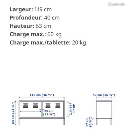 IKEA PS Armoire métallique, rouge, 119x63 cm - IKEA