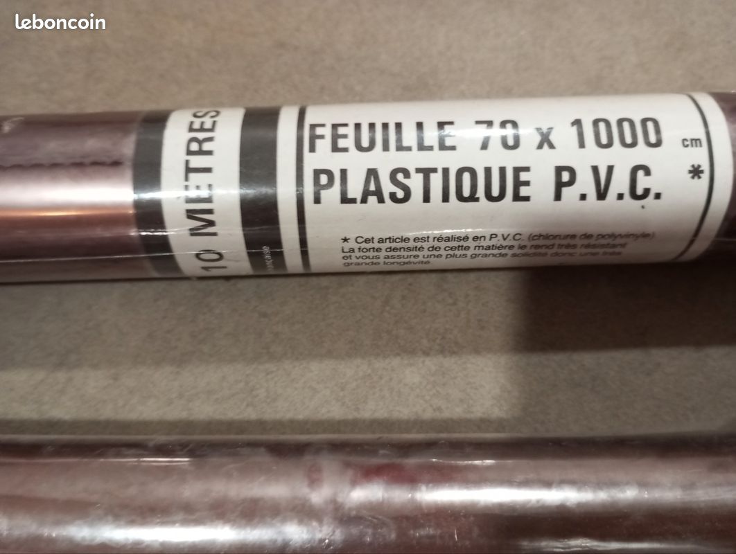 3 rouleaux NEUF (30metres) plastique PVC feuille 70x1000cm forte densité de matière très résistant épaisseur 8/100 nappe jardin veranda cuisine couverture livre cahier CD vinyle carte pokemon (image 1)