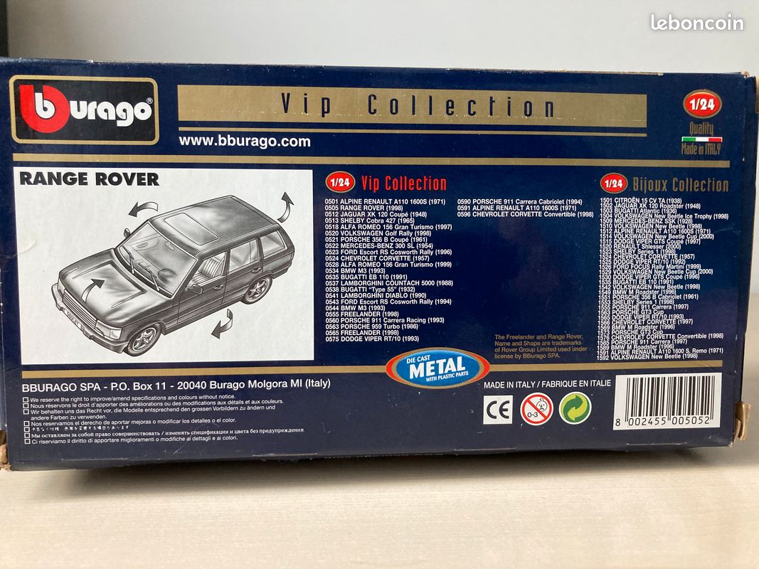 Lot De 5 Miniatures Voitures Vintage : 4 Matchbox + 1 Burago Range Rover (1/24)