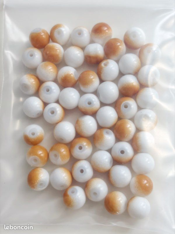 50 perles en verre, 8 mm, pour loisirs créatifs (DIY)1 (image 4)
