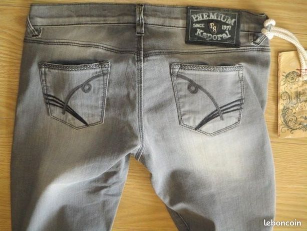 Jeans Kaporal Pour Femme - Taille 38 (W28 L34), Coupe Droite Classique, Bleu, Occasion Très Bon état