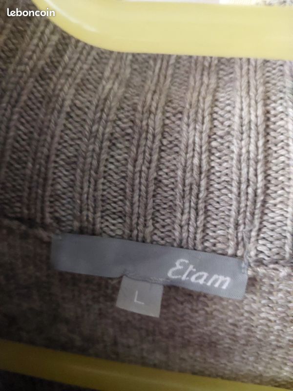 Gilet gris chiné L - 3 gros boutons ronds (image 5)