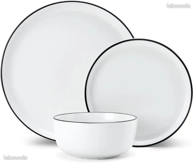 Lot de 4 assiettes + 4 assiettes dessert et 4 bols Mikasa Limestone (image 2)