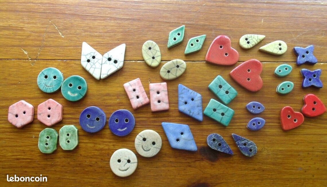 Beau lot 36 boutons céramique raku couture artisanat (image 2)