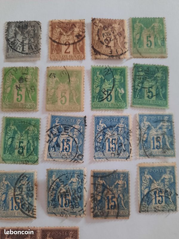 Lot 20 timbres français d'avant 1900 (image 2)