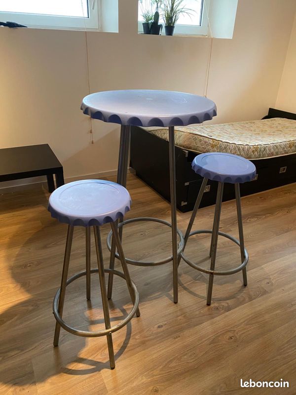 Table haute + chaise jardin (image 1)