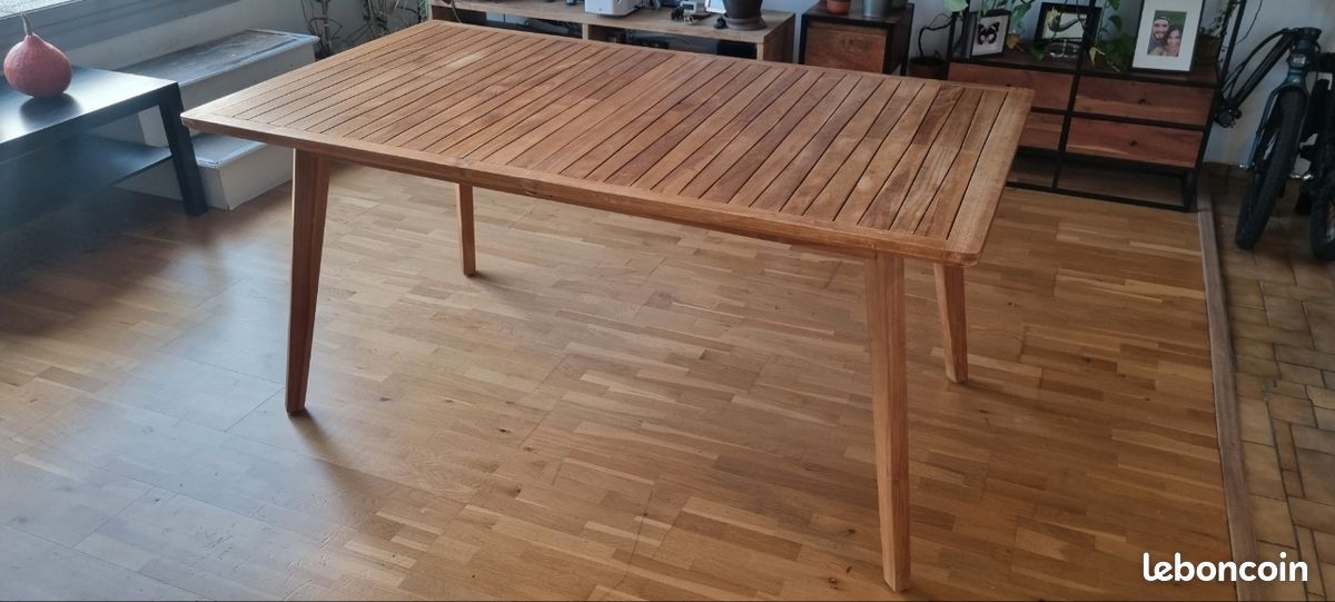 Table bois massif (teck) extérieure extensible (image 2)