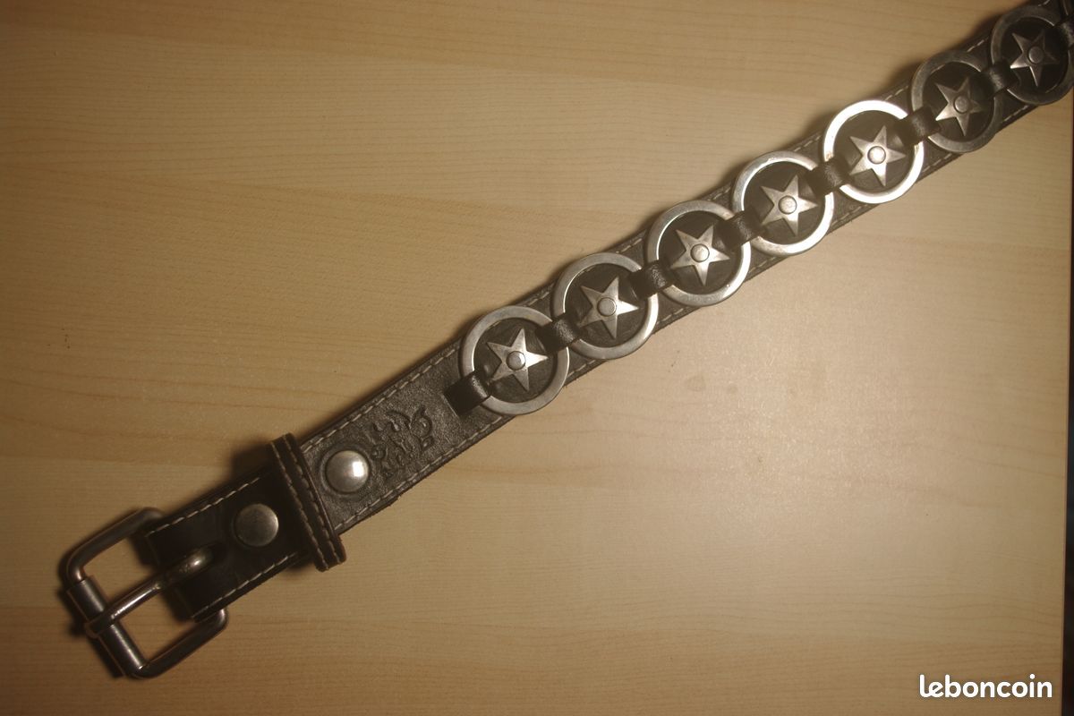 Ceinture En Cuir Vintage Taille 70 - Marron - Très Bon état Général - Occasion