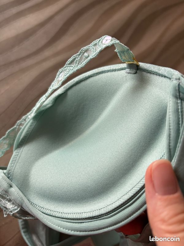 Ensemble lingerie Valisere Spot Joyeux bleu vert taille 90B 40 neuf avec étiquette (image 12)