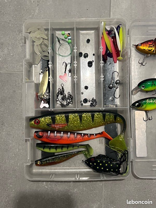 Kit Pêche 50 Pièces – Boîte à Leurres Souples, Têtes Plombées, Leurres Pour Brochet, Mer Et Eau Douce