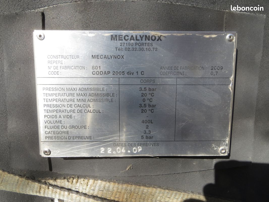 Cuve inox isolée 400l étuve sous pression mecalynox (image 2)