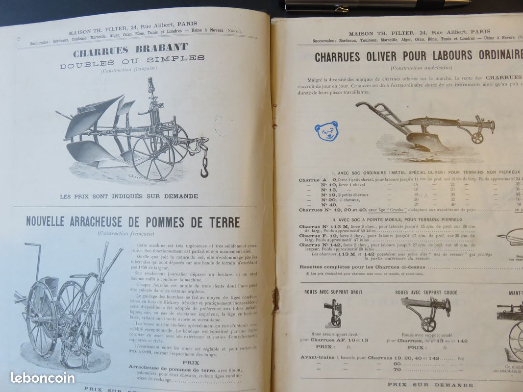 Ancien catalogue Maison Th. Pilter (1919) Machines agricoles & industrielles (image 3)