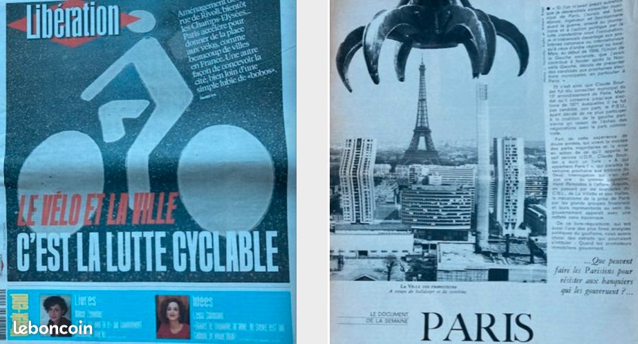 LA VILLE / URBANISME / TRANSPORTS / MOBILITÉ / AMÉNAGEMENT du TERRITOIRE : 1 livre 2 Revues / 1 Journal / 15 Suppléments-encarts (Libération/Le Monde) / 1 dépliants et 3 Cartes Postales (1970/2025 / (image 19)