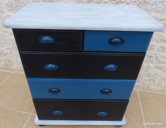 Commode 5 tiroirs en pin massif (image 4)