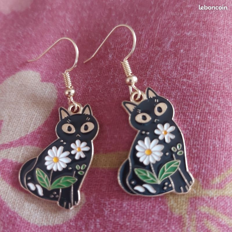 Boucles d'oreille chats (image 1)