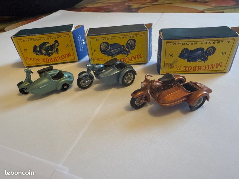 Lesney Matchbox Harley Davidson Motorcycle etside-car Triumph