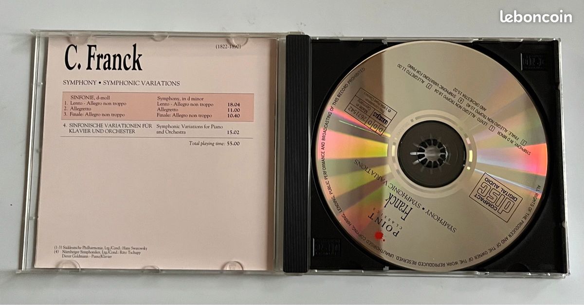 Cd de musique : C. Franck SYMPHONY • SYMPHONIC VARIATIONS (image 3)