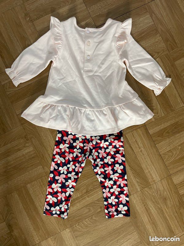 Ensemble bébé fille 6 mois tunique ballerine et legging fleuri (image 5)