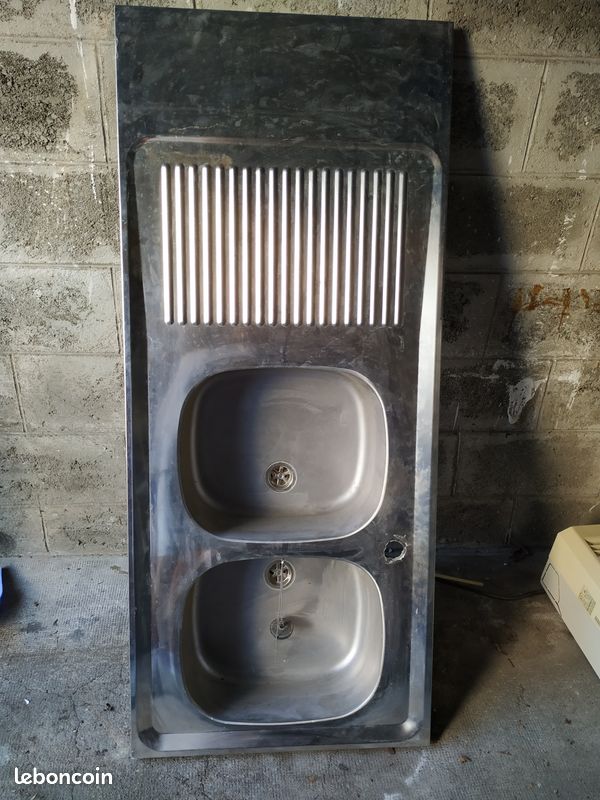 Evier inox double vasque (image 3)