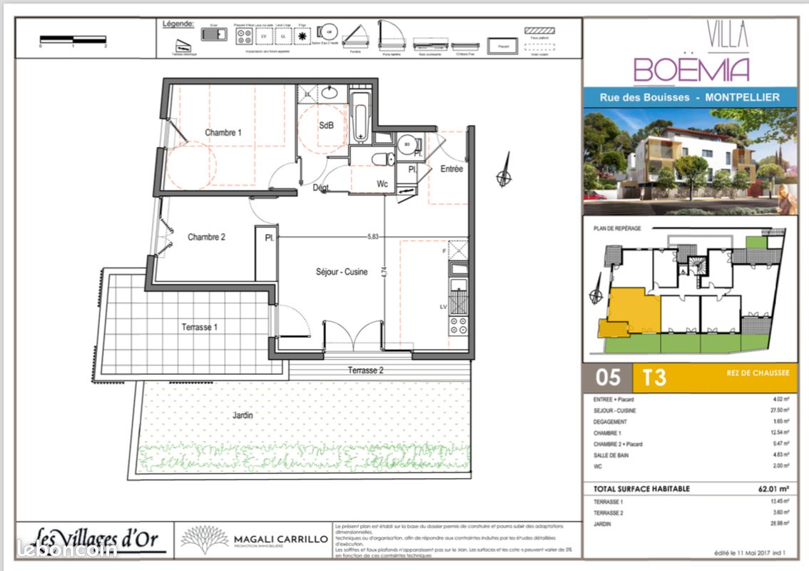 Appartement 3 pièces 62 m² · à Montpellier · 62 m² · 998 €