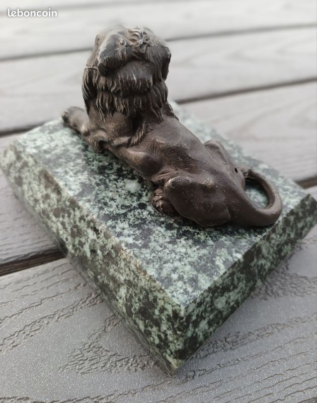 Lion de Belfort sur marbre vert 13cm x 10cm (image 4)