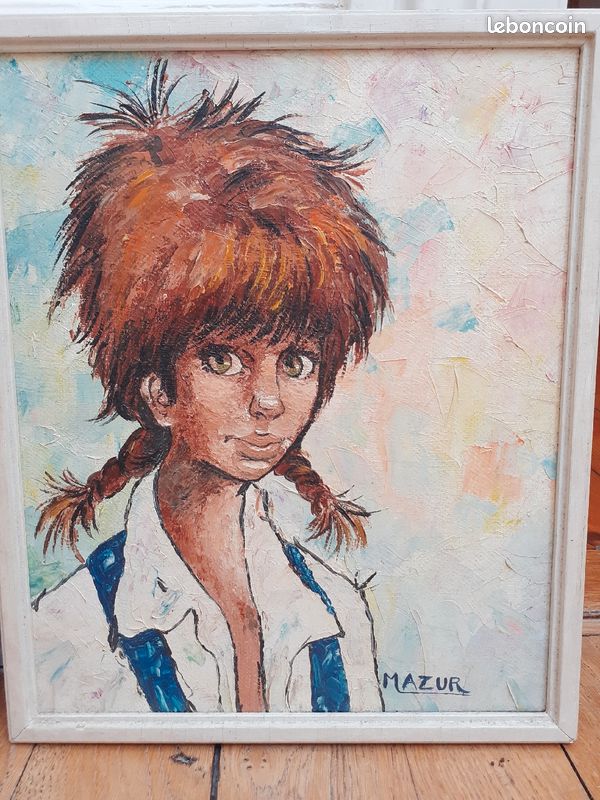 Paire de peintures à l'huile Titi parisien (image 4)