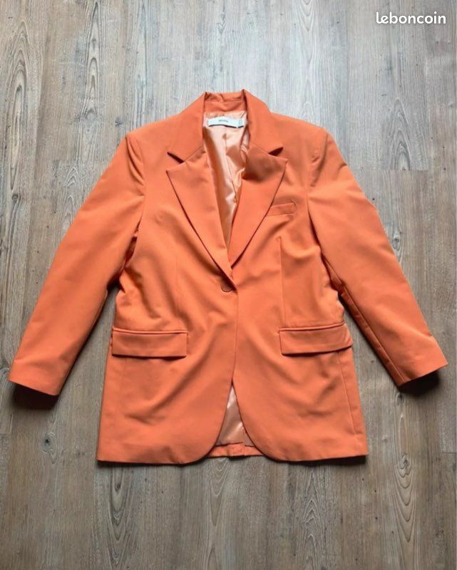 Bershka veste tailleur costume Blazer orange saumon M Vêtements
