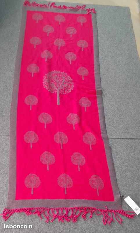 Echarpe - Luxere - Fuschia / gris - Neuf (image 2)