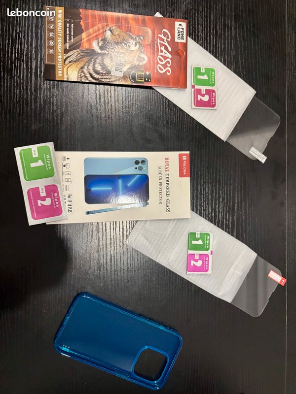 Lot accessoires iPhone 13 Pro Max & 14 Plus – Verres trempés + coque (image 7)