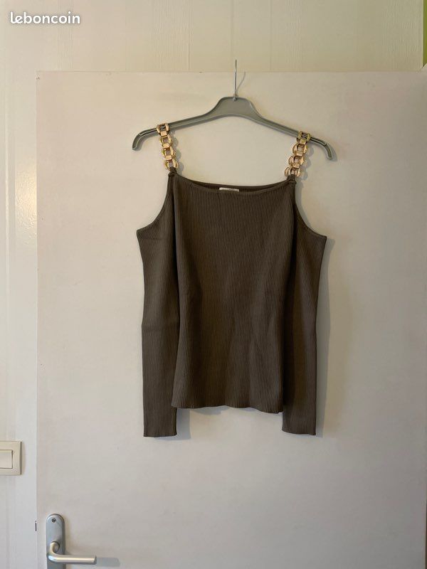 Haut à bretelles en bijoux dorés (image 2)