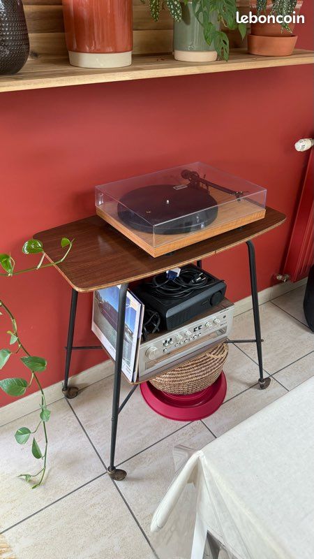 Meuble vintage range vinyle (image 1)