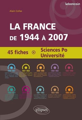 Vends "La France de 1944 à 2007" de Alain Collas (Sciences Po/IEP/histoire) (image 1)