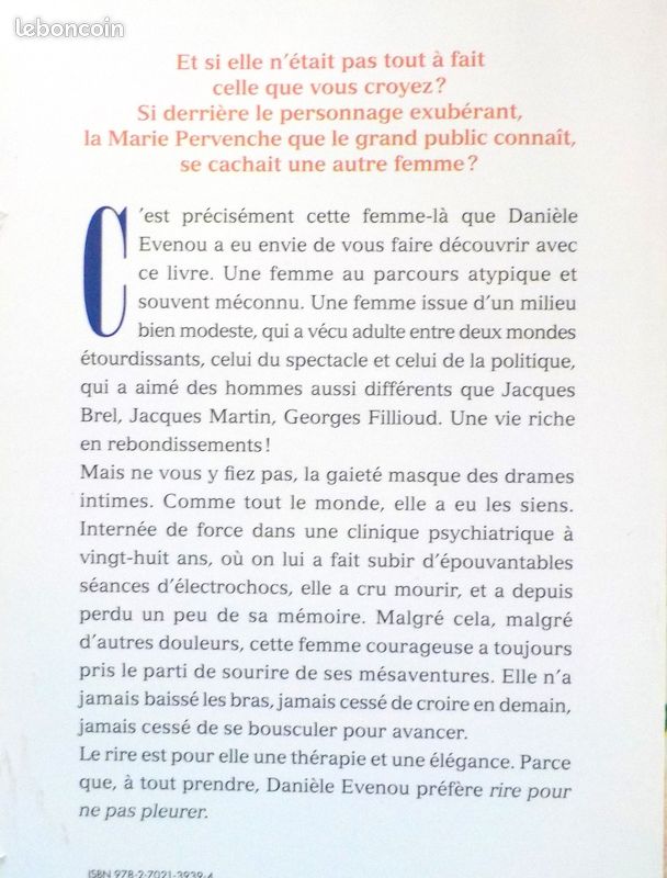 RIRE POUR NE PAS PLEURER par Danièle EVENOU Ed. Calmann-Lévy (image 2)