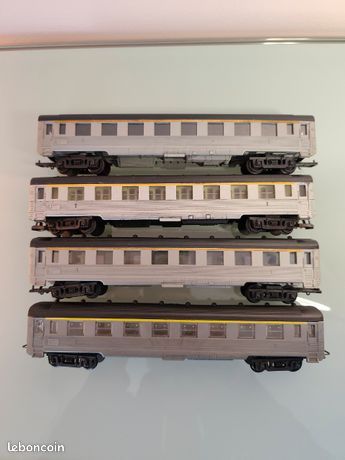 Lot 5 Wagons Voyageurs Jouef – Modèle Réduit Train, état Correct, Voie Normale