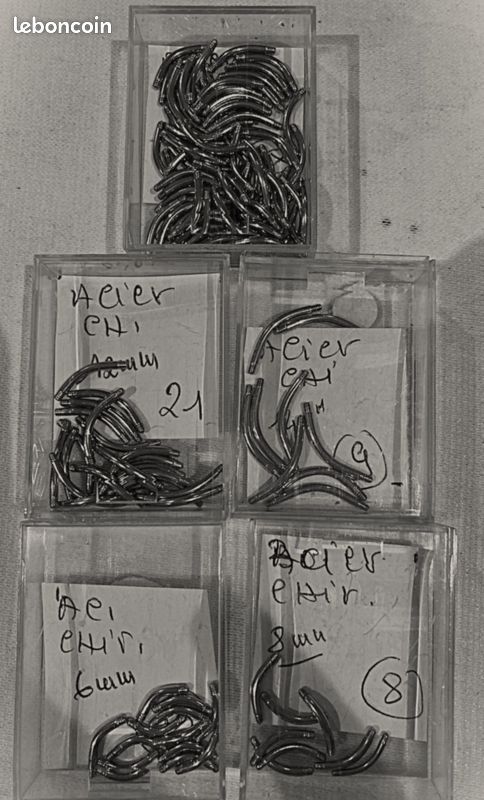 Lot PIERCINGS 1,6 acier chirurgical , 465 BARRES , 51 BOULES (pour pro ) (image 3)