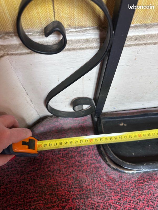 Porte-manteau vintage fer forgé avec miroir – idéal DIY / relooking (image 7)