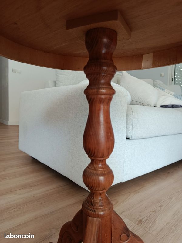 Guéridon/ table d'appoint bois marqueterie (image 7)