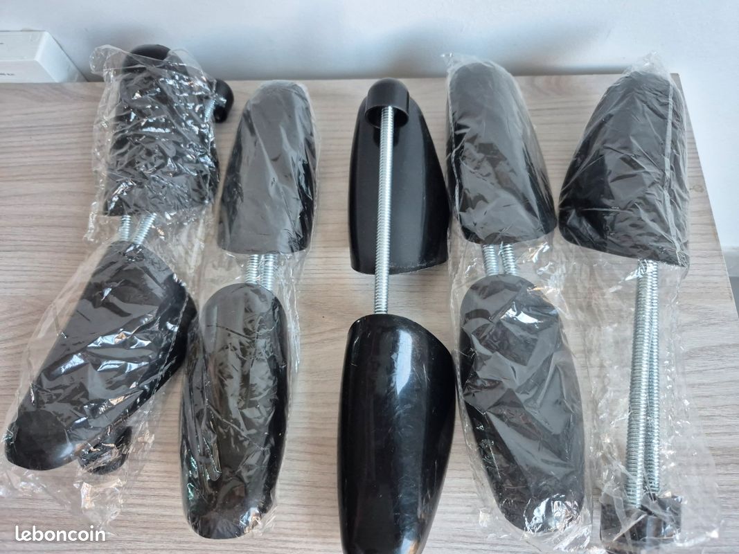 Lot De 5 Paires D’embauchoirs Plastique Noir Réglables - Pointures 39-47 EU, Pour Chaussures De Sport, Talons, Mocassins…