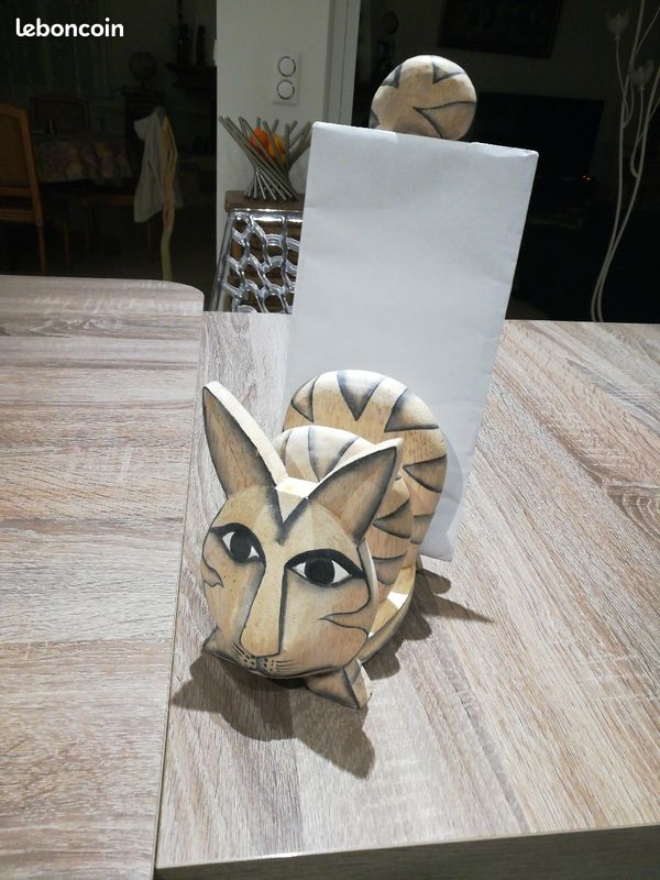 Chat porte courrier en bois (image 3)