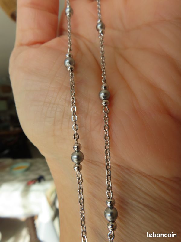 BSLVWG Collier ras du cou en fausses perles fait à la main, collier multirang, bijoux plaqué argent pour femmes et filles, Zinc BSLVWG Collier ras du cou en fausses perles fait à la main, collier multirang, bijoux plaqué argent pour femmes et filles, Zinc