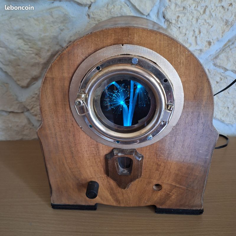 Radio vintage fibre optique lumière hublot objet decoratif (image 1)