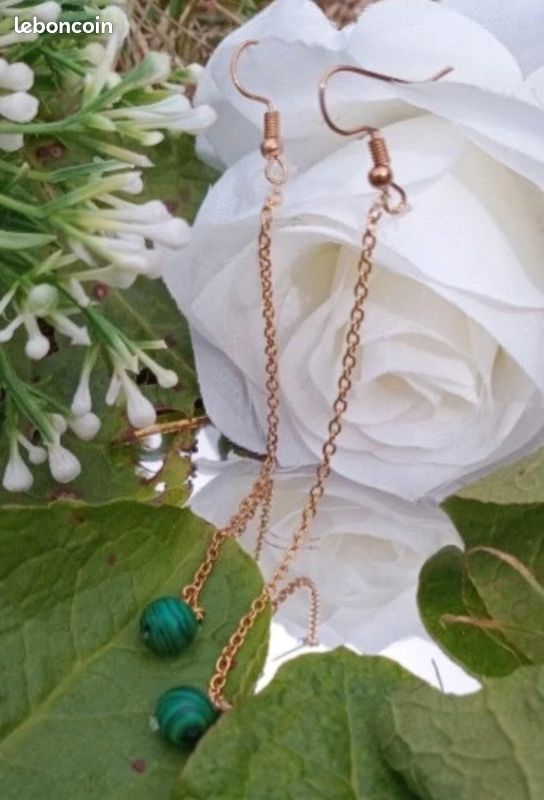 Boucles d'oreilles Malachite AAA (image 1)