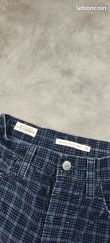 Pantalon Femme Levi's Ribcage Straight Ankle |W23 L27 FR32| taille haute droit carreaux velours #F510 (image 5)