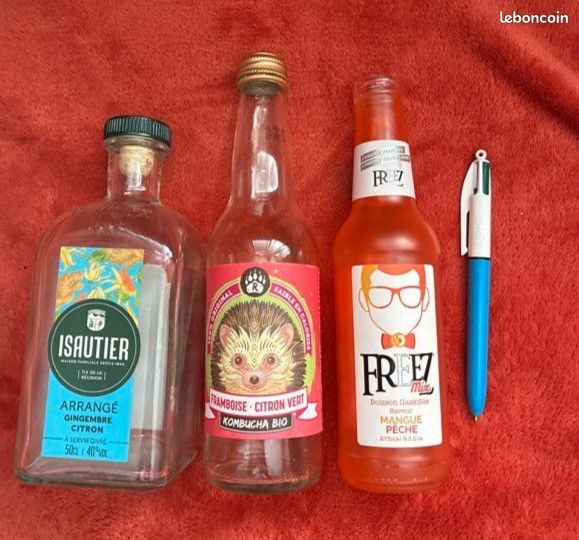 3 bouteilles VIDES rhum Isautier koumbucha et Freez pour collection ou décoration (image 3)