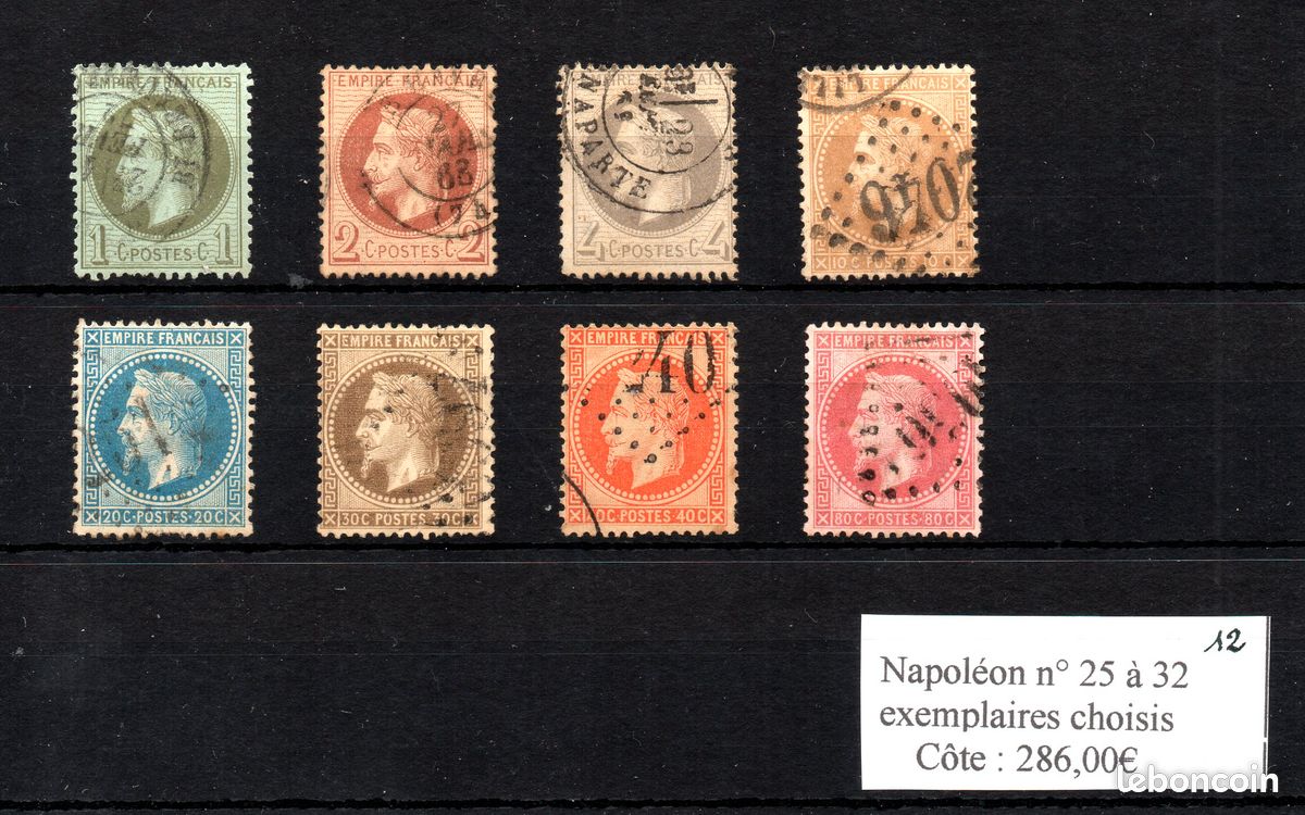 Timbres France Napoléon n°25 à 32 TB (image 1)