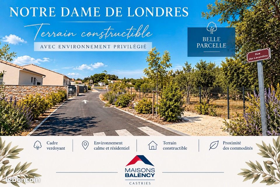 Terrain 900 m² · à Notre-Dame-de-Londres · 199 900 €