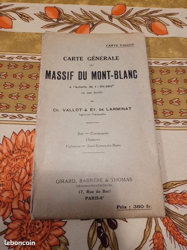 Carte ancienne - Chamonix et environs 1908